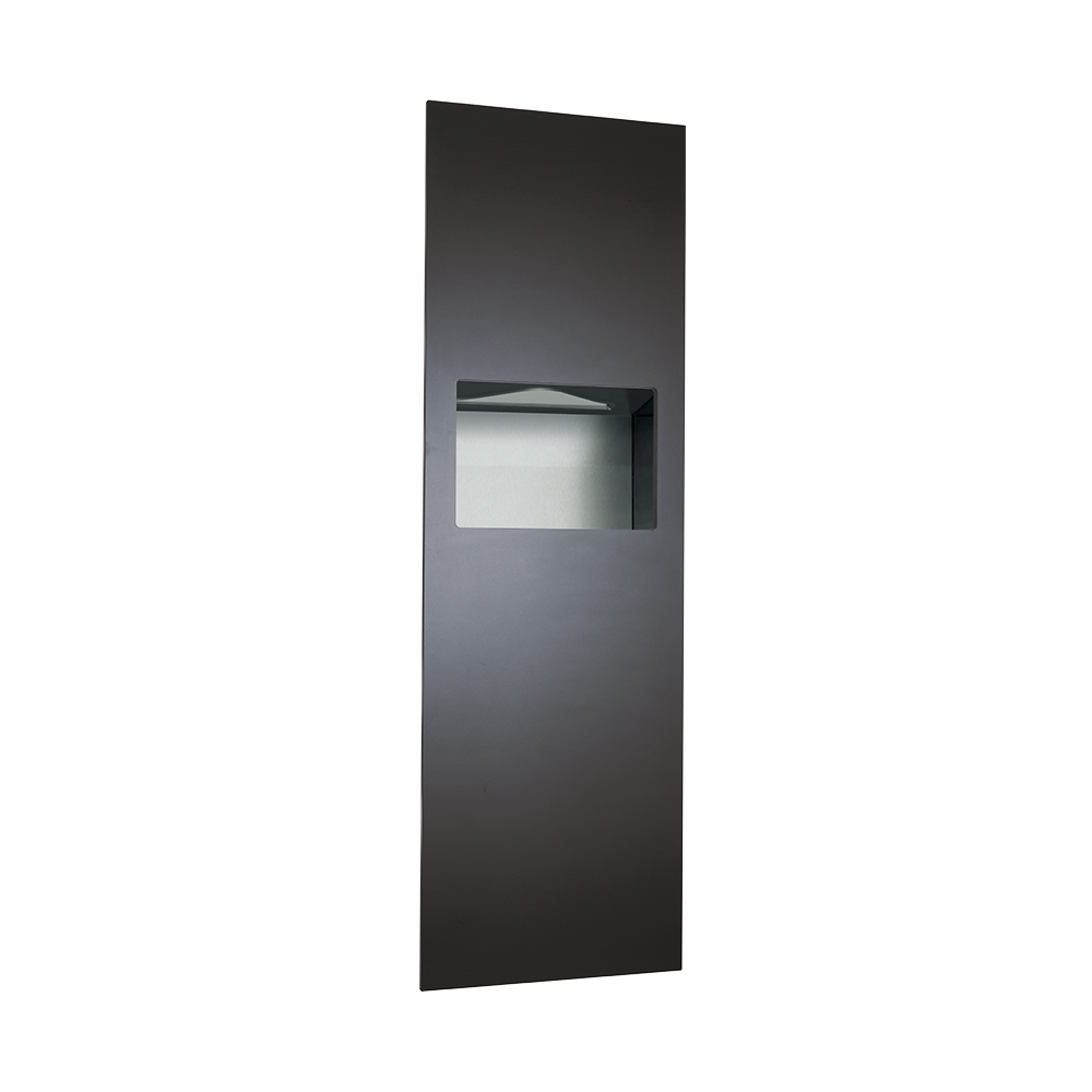 ASI 10-6462-41 Piatto™ - Fully Recessed Paper Towel Disp. & Waste Receptacle - Matte Black Phenolic Door