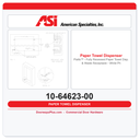 ASI 10-64623-00 Piatto™ - Fully Recessed Paper Towel Disp. & Waste Receptacle - White Phenolic Door