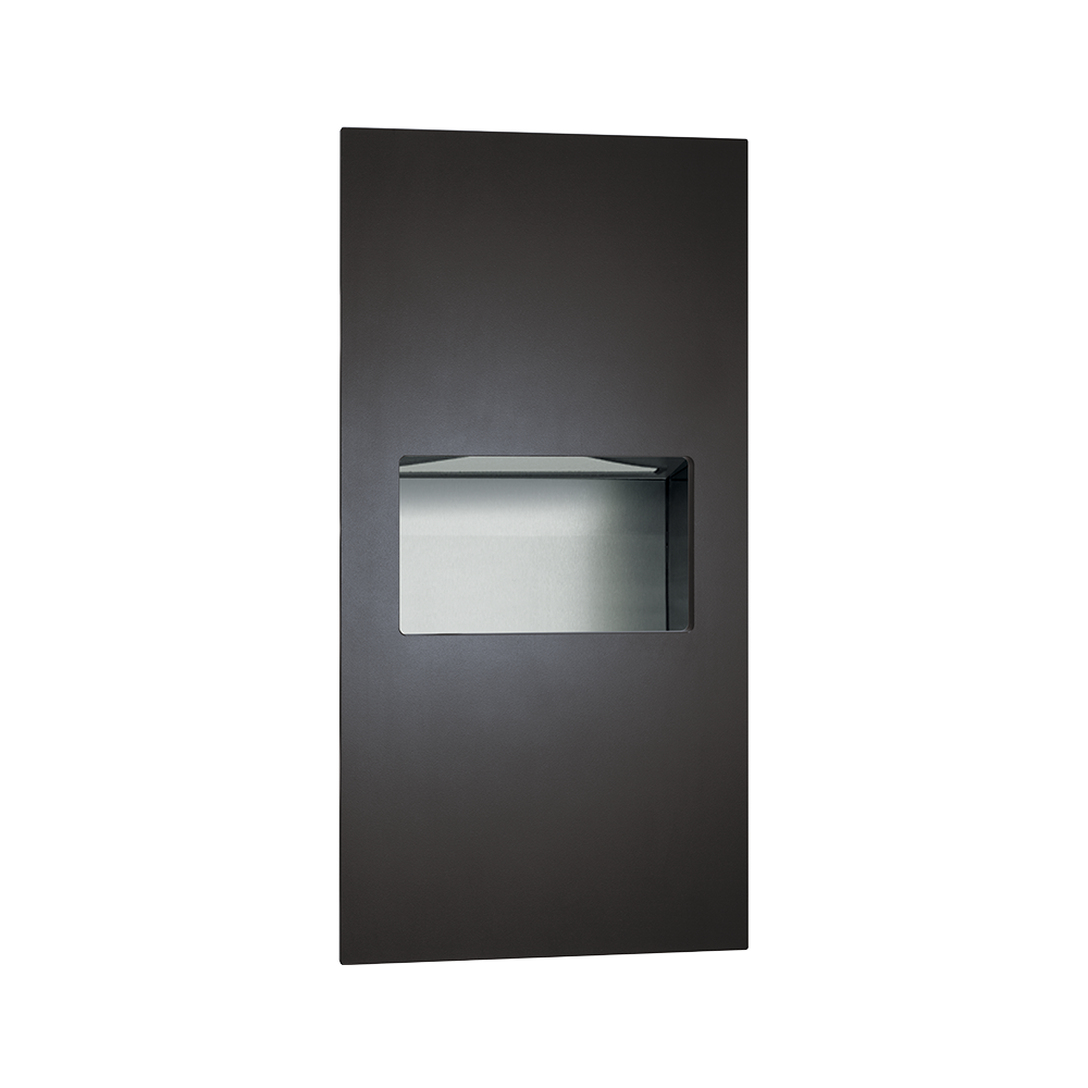 ASI 10-64623-41 Piatto™ - Fully Recessed Paper Towel Disp. & Waste Receptacle - Matte Black Phenolic Door