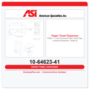 ASI 10-64623-41 Piatto™ - Fully Recessed Paper Towel Disp. & Waste Receptacle - Matte Black Phenolic Door
