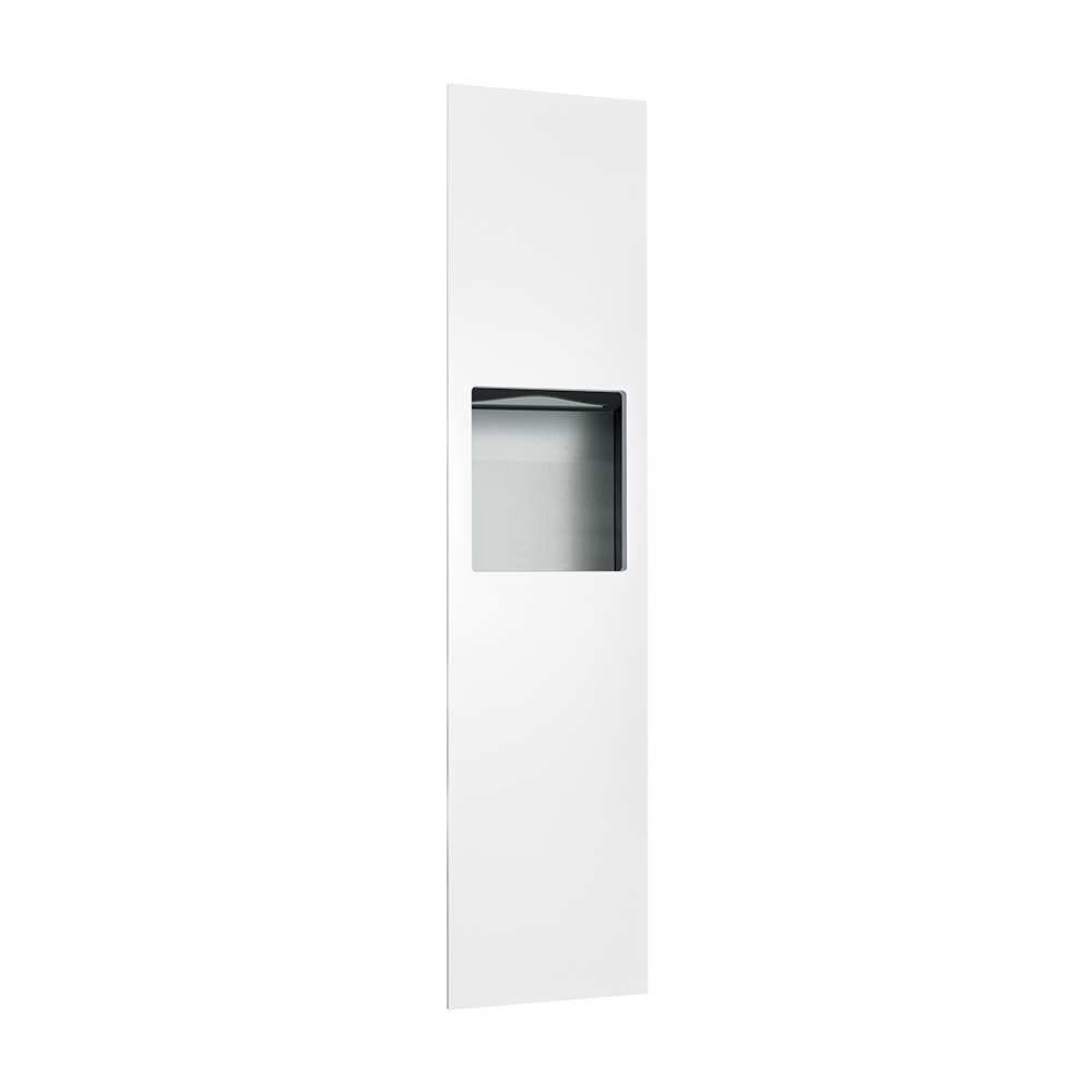 ASI 10-6467-00 Piatto™ - Fully Recessed Paper Towel Disp. & Waste Receptacle - White Phenolic Door
