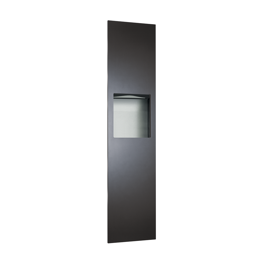 ASI 10-6467-41 Piatto™ - Fully Recessed Paper Towel Disp. & Waste Receptacle - Matte Black Phenolic Door