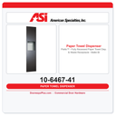 ASI 10-6467-41 Piatto™ - Fully Recessed Paper Towel Disp. & Waste Receptacle - Matte Black Phenolic Door