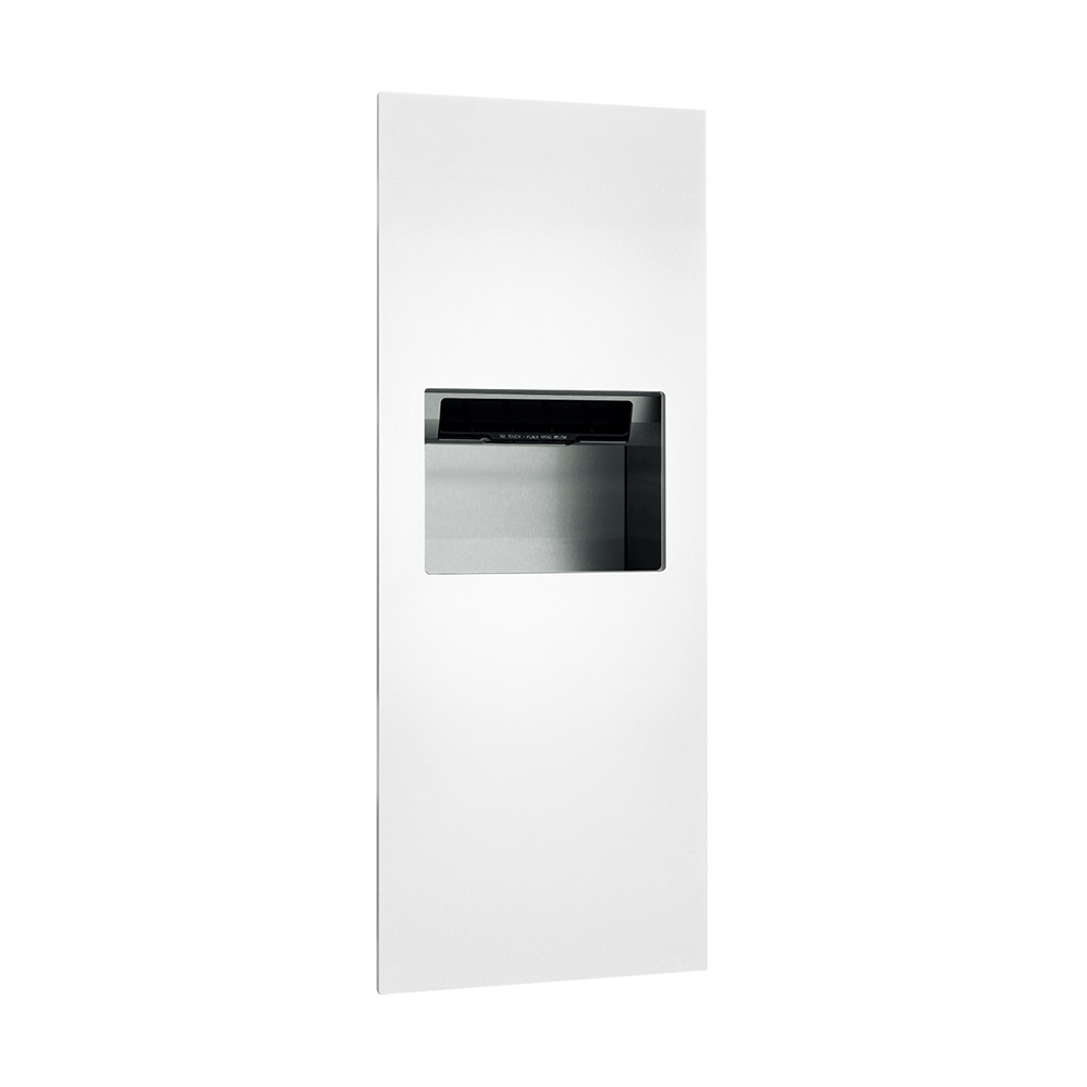 ASI 10-64696AC-00 Piatto™ - Fully Recessed Auto Roll Paper Towel Disp. & Waste Receptacle - AC Power - White Phenolic Door