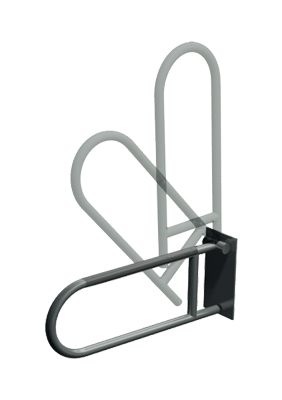 ASI 10-3413-P Swing Up Grab Bar (1-1/4" O.D) - Peened - Surface Mounted