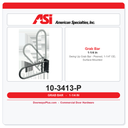ASI 10-3413-P Swing Up Grab Bar – Peened, 1-1/4" OD, Surface Mounted