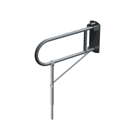 ASI 10-3420 Swing-Up Grab Bar with Support Leg, 1-1/4" O.D., Surface Mounted