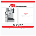 ASI 10-3420-P Swing-Up Grab Bar with Support Leg, 1-1/4" OD Peened Surface Mount