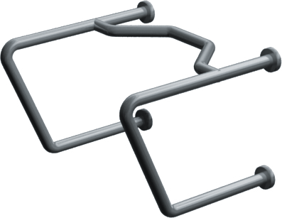 ASI 10-3434 Exposed Flange (1-1/4" O.D) Smooth - Straddle Grab Bar