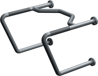 ASI 10-3434-P Exposed Flange (1-1/4" O.D) Peened - Straddle Grab Bar