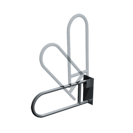 ASI 10-3451 Swing Up Grab Bar (1-1/4" O.D) Smooth - Locks - Surface Mounted