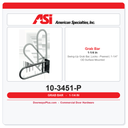ASI 10-3451-P Swing-Up Grab Bar, Locks – Peened | 1-1/4" OD Surface Mounted