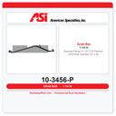 ASI 10-3456-P Exposed Flange (1-1/4" O.D) Peened - Horizontal Grab Bar, 54” x 36”