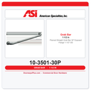 ASI 10-3501-30P Peened Straight Grab Bar 30" Exposed Flange 1-1/2" OD