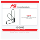 ASI 10-3513 Swing-Up Grab Bar, 1-1/2" O.D. Smooth – Surface Mounted