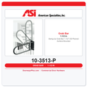 ASI 10-3513-P Swing-Up Grab Bar 1-1/2" OD Peened Surface Mounted