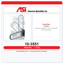 ASI 10-3551 Swing-Up Grab Bar 1-1/2" O.D. Smooth Surface Mounted