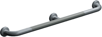 ASI 10-3702-48P Snap Flange (1-1/4" O.D) Peened - Straight Grab Bar w/ Intermediate Support, 48”
