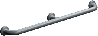ASI 10-3702-54 Snap Flange (1-1/4" O.D) Smooth - Straight Grab Bar w/ Intermediate Support, 54”