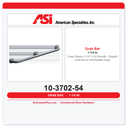 ASI 10-3702-54 Snap Flange (1-1/4" O.D) Smooth - Straight Grab Bar w/ Intermediate Support, 54”