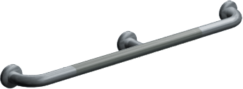 ASI 10-3702-54P Snap Flange (1-1/4" O.D) Peened - Straight Grab Bar w/ Intermediate Support, 54”