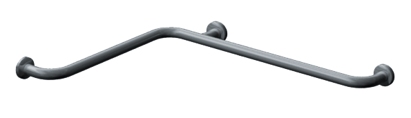 ASI 10-3750 Snap Flange Horizontal Grab Bar 24"x36" 1-1/4" OD Smooth