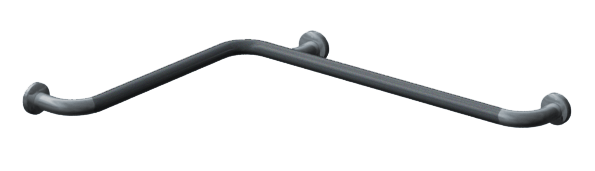 ASI 10-3756-P Snap Flange (1-1/4" O.D) Peened - Horizontal Grab Bar, 54” x 36”