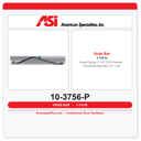 ASI 10-3756-P Snap Flange (1-1/4" O.D) Peened - Horizontal Grab Bar, 54” x 36”