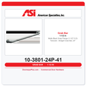 ASI 10-3801-24P-41 Matte Black Snap Flange (1-1/2" O.D) Textured - Straight Grab Bar, 24"