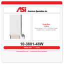 ASI 10-3801-48W Snap Flange (1-1/2" O.D) White Powder Coated Finish - Straight Grab Bar, 48”