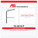 ASI 10-3815-P Snap Flange (1-1/2" O.D) Peened - Wall to Floor: 30” x 33”