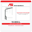 ASI 10-3833-L Snap Flange (1-1/2" O.D) Smooth-Wall to Floor 30” x 33” w/Outrigger - Left Hand