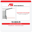 ASI 10-3833-R Snap Flange (1-1/2" O.D) Smooth-Wall to Floor 30” x 33” w/Outrigger - Right Hand