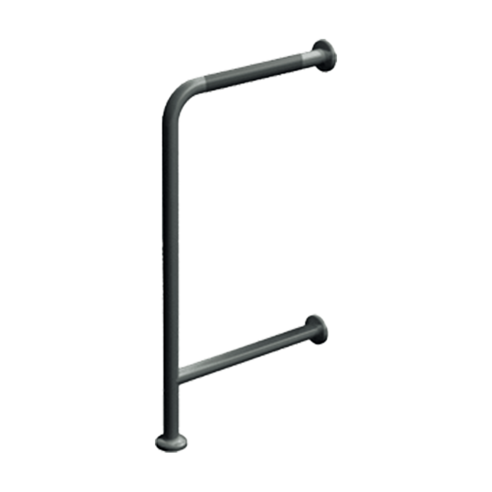 ASI 10-3875-P Snap Flange Peened Wall to Floor Grab Bar 18"x33"