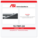 ASI 10-7801-24 Omara™ Screw-on Flange (1-1/2" OD x24") Straight Grab Bar with Satin Finish