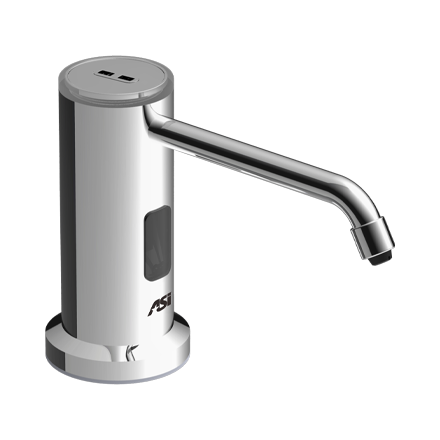 ASI 10-0338 Auto, Top-Fill Liquid Soap Dispenser (AC) Bright Stainless, 50.7 oz., Vanity Mount