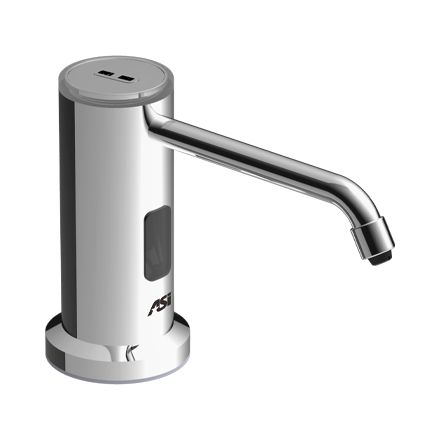 ASI 10-0339 Auto, Top-Fill FOAM Soap Dispenser (AC) Bright Stainless, 50.7 oz., Vanity Mount