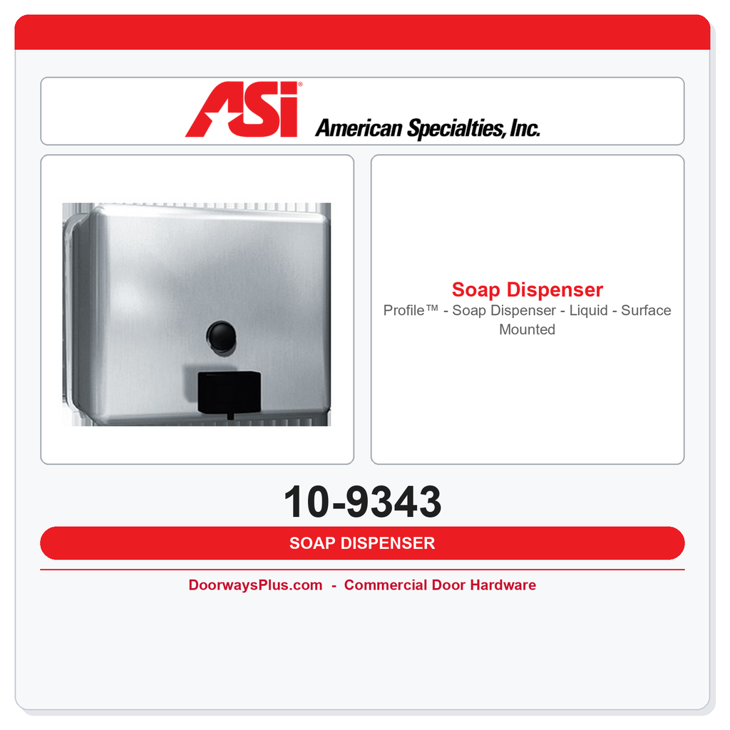 ASI 10-9343 Profile™ - Soap Dispenser - Liquid - Surface Mounted