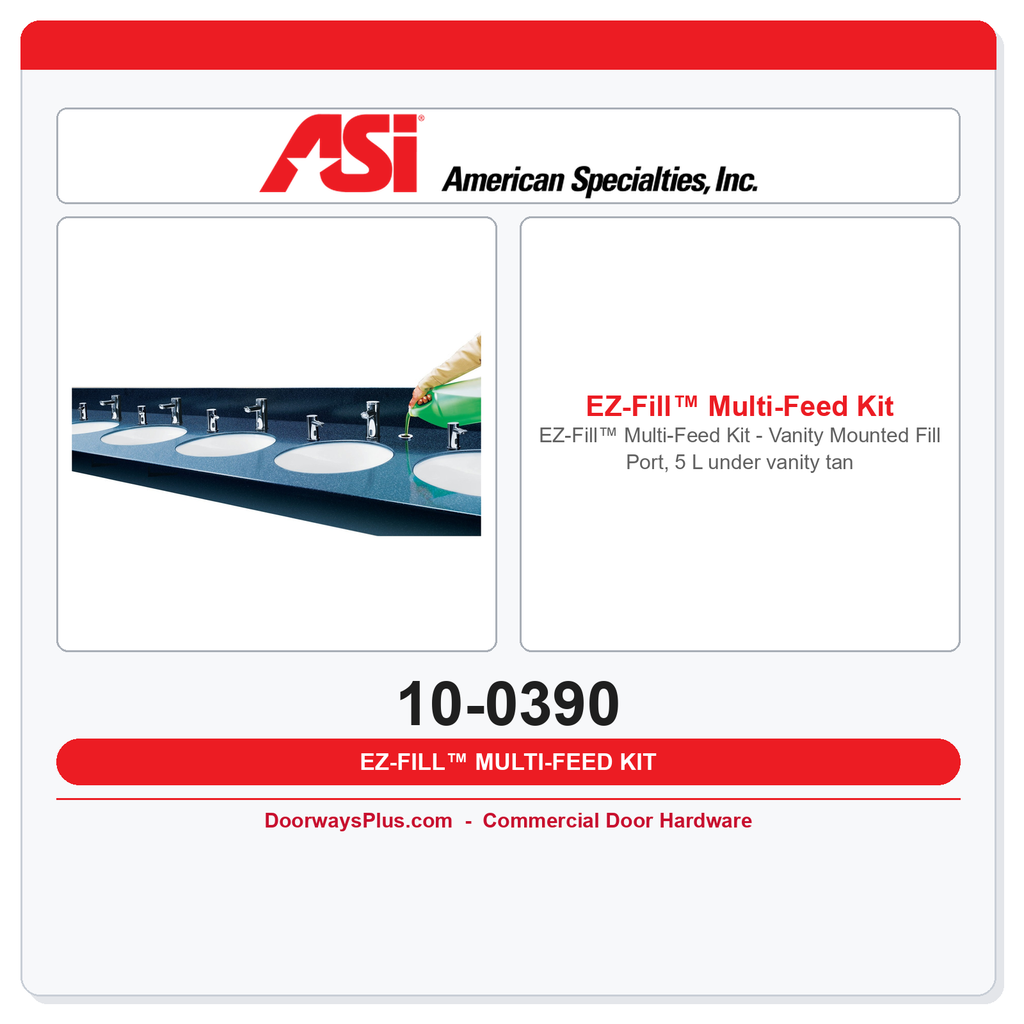 ASI 10-0390 EZ-Fill™ Multi-Feed Kit – Vanity Mounted Fill Port, 5 L Under-Vanity Tank with Tubing