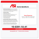 ASI 10-0391-1A-41 EZ Fill™ - Stand Alone LIQUID Soap Dispenser (Batt./not incl) Matte Black, 1L