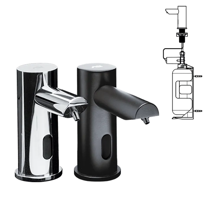 ASI 10-0391-6-1A EZ Fill™ - Stand Alone LIQUID Soap Dispenser (Batt./not incl) Polished Finish, 1L(6 Pack +Remote Cntrl)