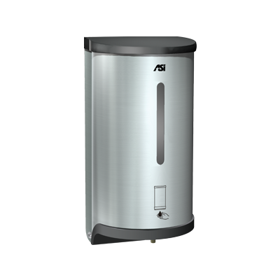 ASI 10-0362 Auto, Liquid Soap / Gel Hand Sanitizer Dispenser (Batt.) Satin Stainless, 30 oz., Surface OR Stand Mount