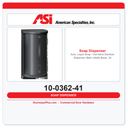 ASI 10-0362-41 Auto Liquid Soap / Gel Hand Sanitizer Dispenser, Matte Black, 30 oz., Surface or Stand Mount