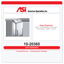 ASI 10-20365 Roval™ Automatic Foam Soap & Hand Sanitizer Dispenser – Battery – Surface/Stand Mounted