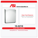 ASI 10-0210 Traditional™ - Paper Towel Dispenser - Multi, C-Fold - Surface Mounted