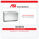 ASI 10-0215 Traditional™ - Paper Towel Dispenser - Multi, C-Fold - Surface Mounted