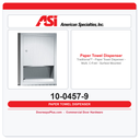 ASI 10-0457-9 Traditional™ - Paper Towel Dispenser - Multi, C-Fold - Surface Mounted