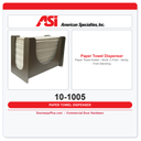 ASI 10-1005 Paper Towel Holder - Multi, C-Fold - Vanity, Free Standing