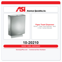 ASI 10-20210 Roval™ - Paper Towel Dispenser - Multi, C-Fold - Surface Mounted