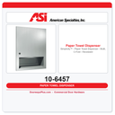 ASI 10-6457 Simplicity™ - Paper Towel Dispenser - Multi, C-Fold - Recessed